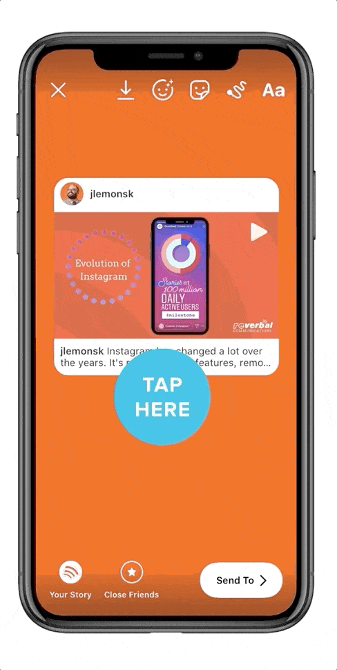 how to use the tap here button to drive traffic from your instagram stories to your posts
