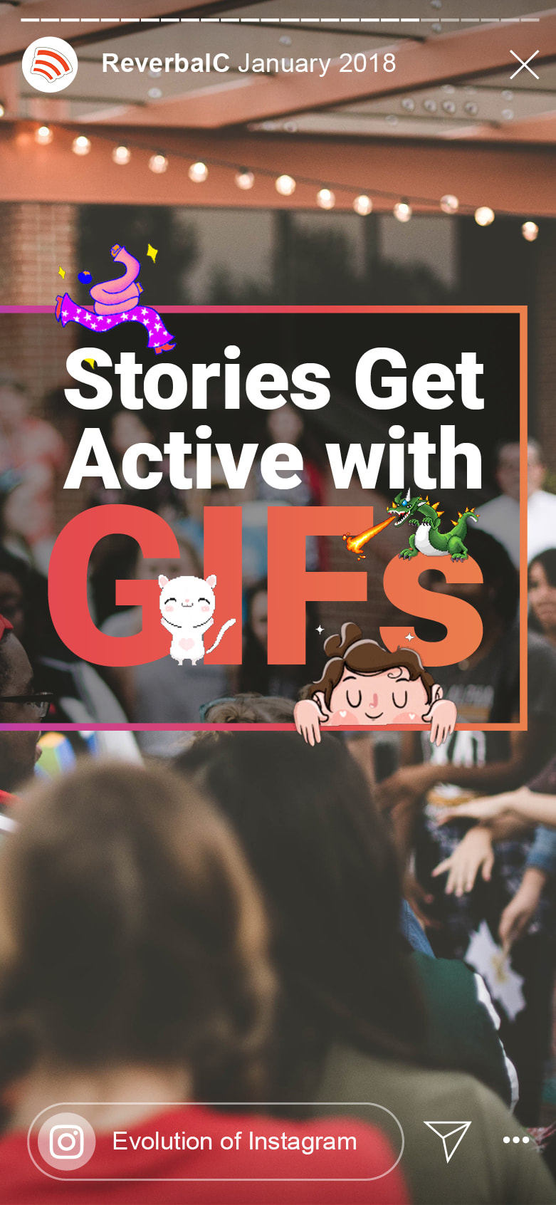 When did GIF stickers first come to Instagram Stories?