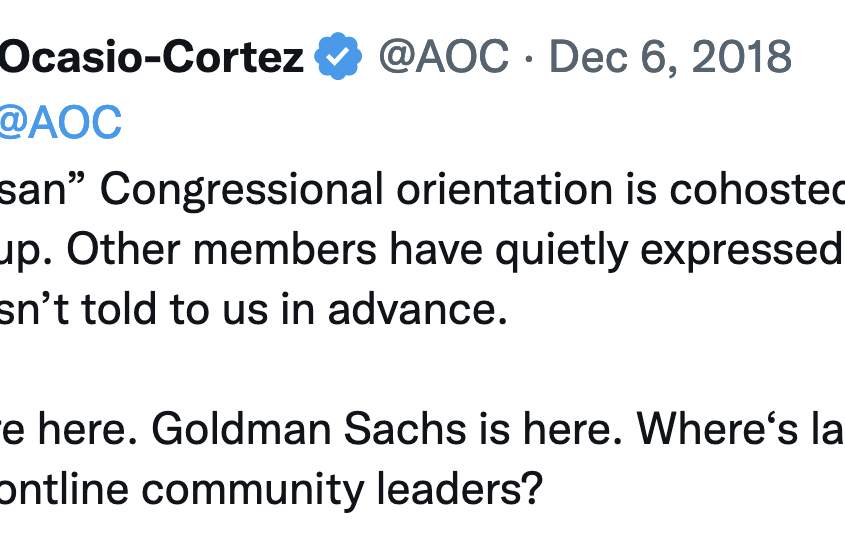 AOC tweeting about what it's like to enter congress.