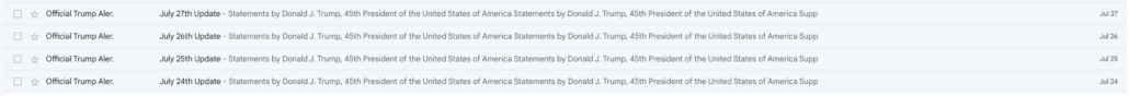 Donald Trump email subject lines